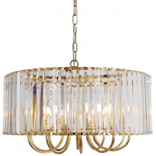 Φωτιστικό Κρεμαστό Φ60cm 10xE14 230V Χρυσαφί με Κρύσταλλα PARIS